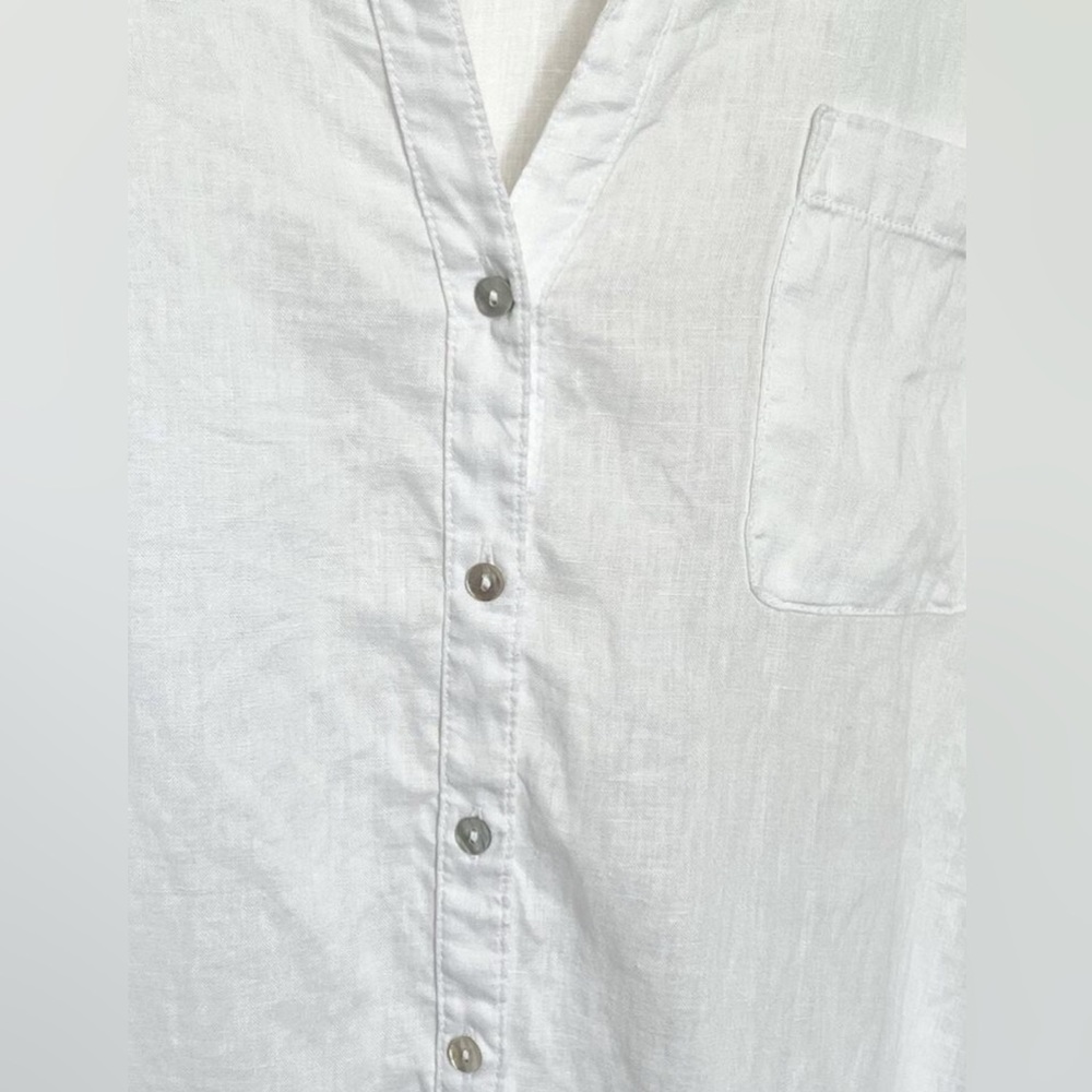 C&C California linen shirt white New! Size XS - Picture 4 of 9